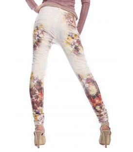 MARYLEY Jeans boyfriend baggy FANTASY with flowers Art. B530 MADE IN ITALY
