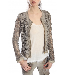 ZIMO Jacket embroided with zip BEIGE Art. 72323 NEW