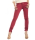 PLEASE jeans slim fit 4 buttons CARDINAL RED P68 OLD+3D