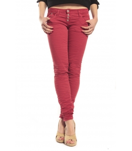 PLEASE jeans slim fit 4 buttons CARDINAL RED P68 OLD+3D 