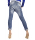 PLEASE jeans boyfriend baggy 3 buttons with rips DENIM P78 021
