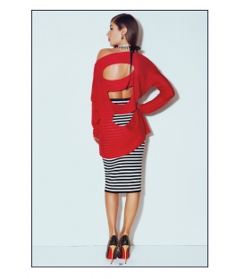 DENNY ROSE Maglia con apertura sulla schiena BIANCO 46DR51004