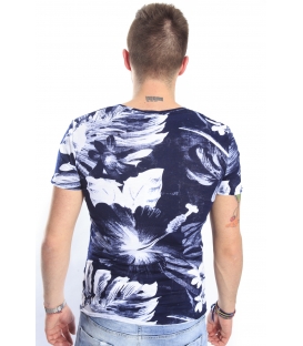 ANTONY MORATO T-shirt con stampa e scollo a V BLU MMKS00578 