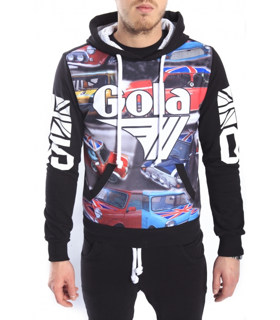 GOLA Sweatshirt with hood and print BLACK GOU371