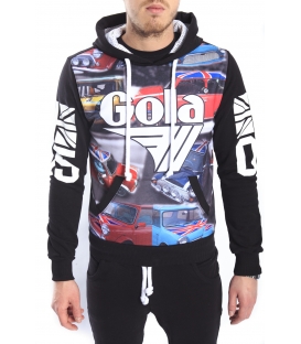 GOLA Sweatshirt with hood and print BLACK GOU371