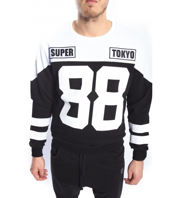 STK SUPER TOKYO Sweatshirt with print BLACK STK1137