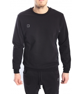 STK SUPER TOKYO Sweatshirt with eco leather BLACK STK1121