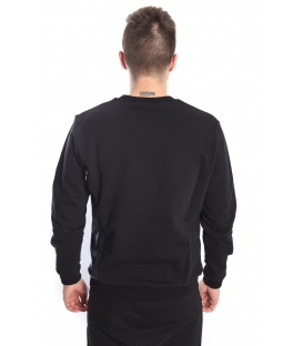 STK SUPER TOKYO Sweatshirt with eco leather BLACK STK1121