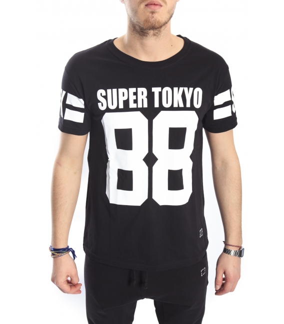 STK SUPER TOKYO T-shirt con stampa NERO STK1140