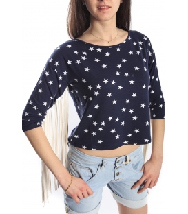 DENNY ROSE Jersey / T-shirt with stars BLACK 46DR61020 