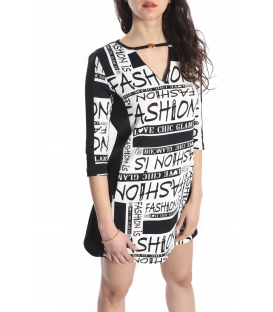 RINASCIMENTO Abito con scritte BLACK/WHITE Art. CFC0066492003