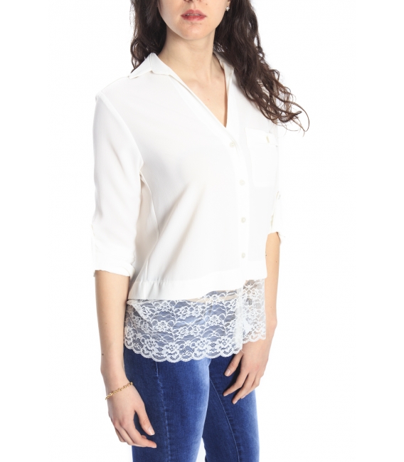 RINASCIMENTO Shirt/Blouse with lace WHITE Art. CFC0066489003
