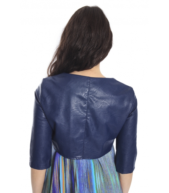 RINASCIMENTO Jacket in eco-leather BLUE Art. CFC0066390003