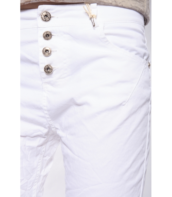 MARYLEY Jeans boyfriend baggy 4 buttons WHITE Art. B63T