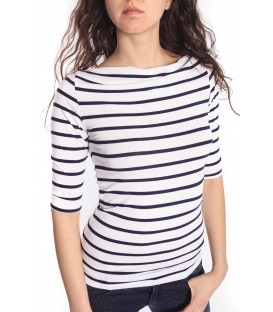 DENNY ROSE T-shirt with stripes BLUE AND WHITE 46DR61017 