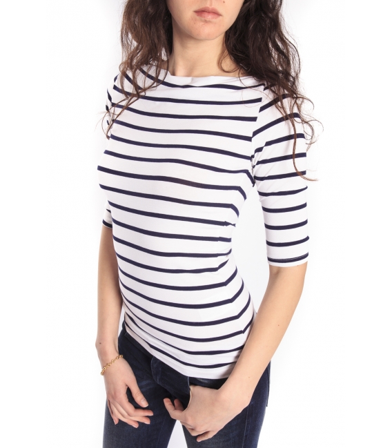 DENNY ROSE T-shirt with stripes BLUE AND WHITE 46DR61017 