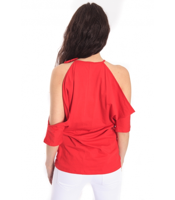 DENNY ROSE T-shirt con stampa ROSSO 46DR61003 
