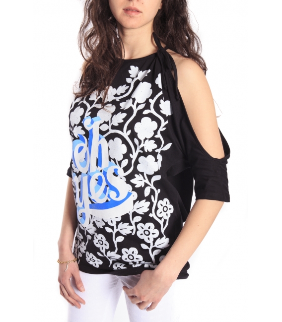 DENNY ROSE T-shirt con stampa NERO 46DR61003