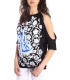 DENNY ROSE T-shirt con stampa NERO 46DR61003