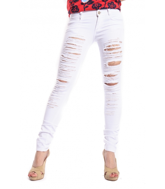 DENNY ROSE Jeans with rips WHITE 46DR21001