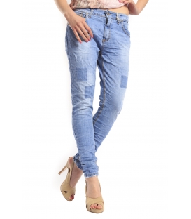 MARYLEY Jeans boyfriend baggy DENIM con toppe, strappi Art. 5EB804 