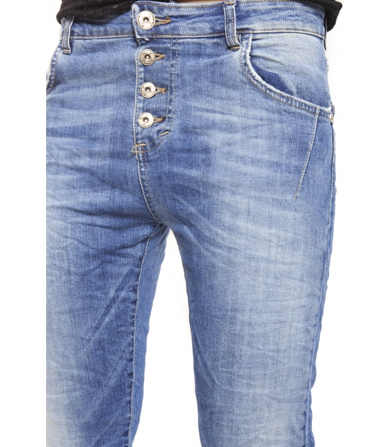 MARYLEY Jeans boyfriend baggy DENIM 4 buttons B561