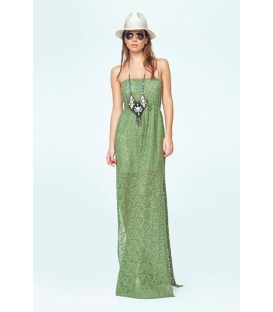 DENNY ROSE Long dress with lace GREEN 46DR12012
