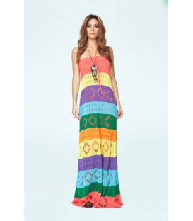 DENNY ROSE Long dress fantasy MULTICOLOR 46DR52005