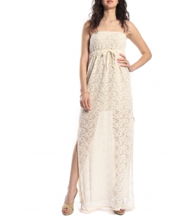 DENNY ROSE Long dress in lace CREAM 46DR12012 