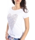 SLIDE OF LIFE T-shirt print heart WHITE art. F14/3
