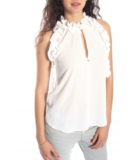 RINASCIMENTO Top with volants WHITE Art. CFC0068391003