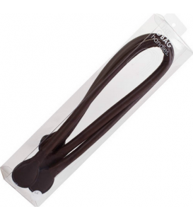 LONG FAUX LEATHER BROWN HANDLES O'BAG