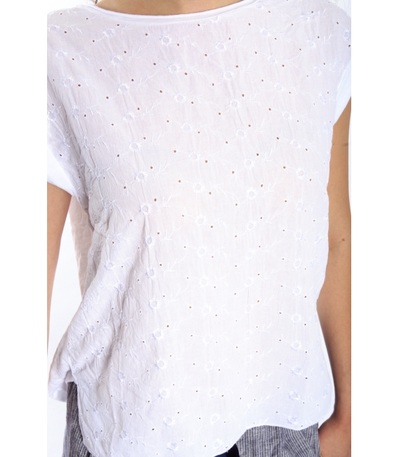 SUSY MIX T-shirt in sangallo Art. 1576 bianco 