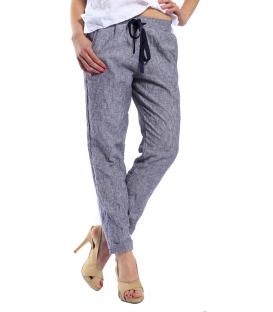 SUSY MIX Linen trousers art 1591 blue line