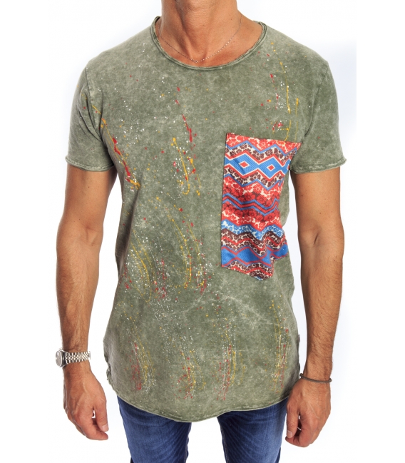 GIANNI LUPO T-shirt con tasca VERDE Art. 1842
