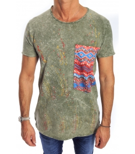 GIANNI LUPO T-shirt with pocket GREEN Art. 1842