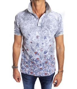 GIANNI LUPO Polo with print GREY Art. 8423