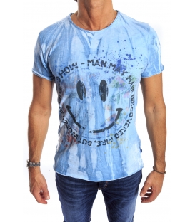 GIANNI LUPO T-shirt con stampa AZZURRO Art. 1816-5