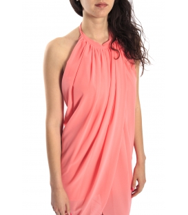 Denny rose Dress in georgette coral 46DR12020