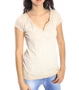 SUSY MIX T-shirt serafino BEIGE Art. 1541