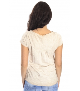 SUSY MIX T-shirt serafino BEIGE Art. 1541