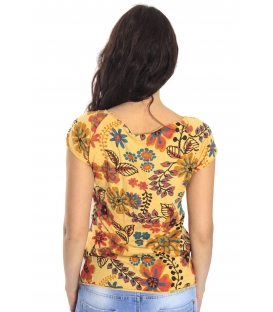 SUSY MIX T-shirt con stampa fiori GIALLO Art. 3647