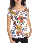 SUSY MIX T-shirt con stampa fiori BIANCO Art. 3647