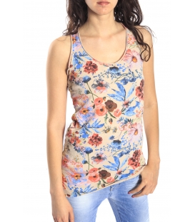 SUSY MIX Top with flowers BEIGE Art. 743