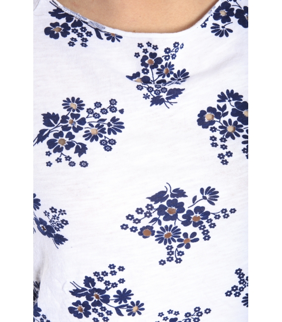 SUSY MIX T-shirt WHITE with BLUE flowers Art. 3671