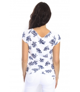 SUSY MIX T-shirt BIANCO con fiori BLU Art. 3671