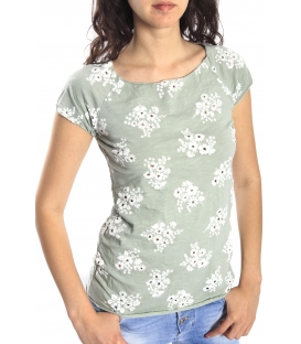 SUSY MIX T-shirt VERDE con fiori BIANCHI Art. 3671