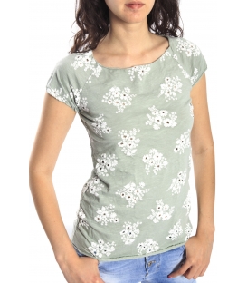 SUSY MIX T-shirt GREEN with WHITE flowers Art. 3671