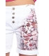 MARYLEY Shorts boyfriend baggy WASHED WHITE B54D MADE IN ITALY