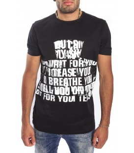 Antony Morato T-shirt nera con scritta bianca mmks00665